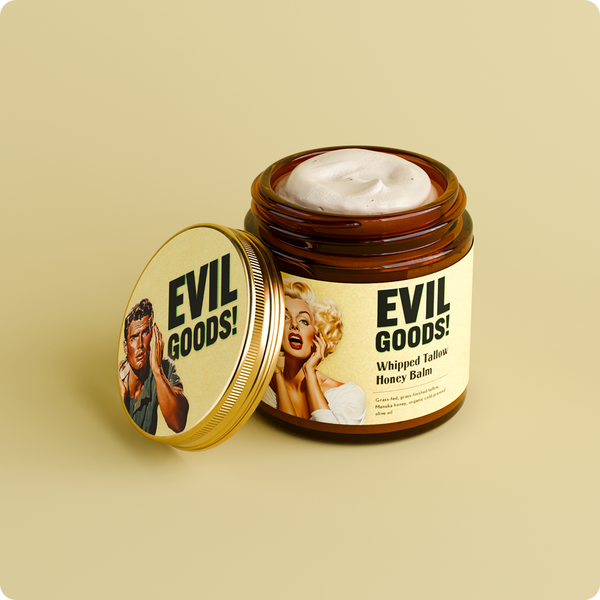 Whipped Beef Tallow and Honey Balm by EVIL GOODS! - Non-toxic Facial Care product rated GO by Million Marker, free from BPA, phthalates, and parabens