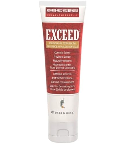 Fluoride-Free Essential Oil Tooth Polish - Cinnamon by EXCEED - Non-toxic Oral Care product rated SLOW by Million Marker, free from BPA, phthalates, and parabens