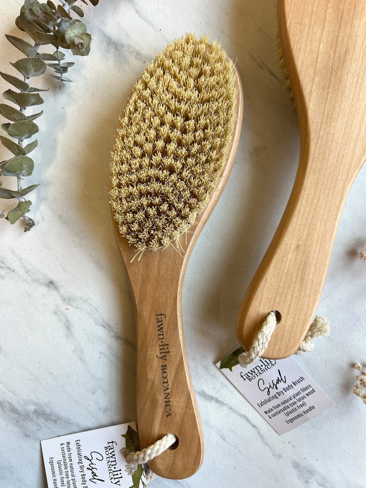 Lotus Wood + Sisal Dry Brush by Fawn Lily Botanica - Non-toxic, GO rated product free from harmful chemicals