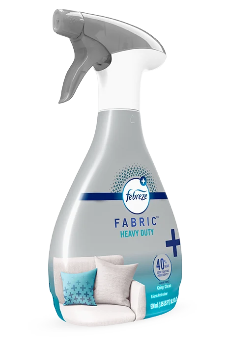 Fabric Heavy Duty Spray – Crisp Clean by Febreze - Non-toxic, STOP rated product free from harmful chemicals
