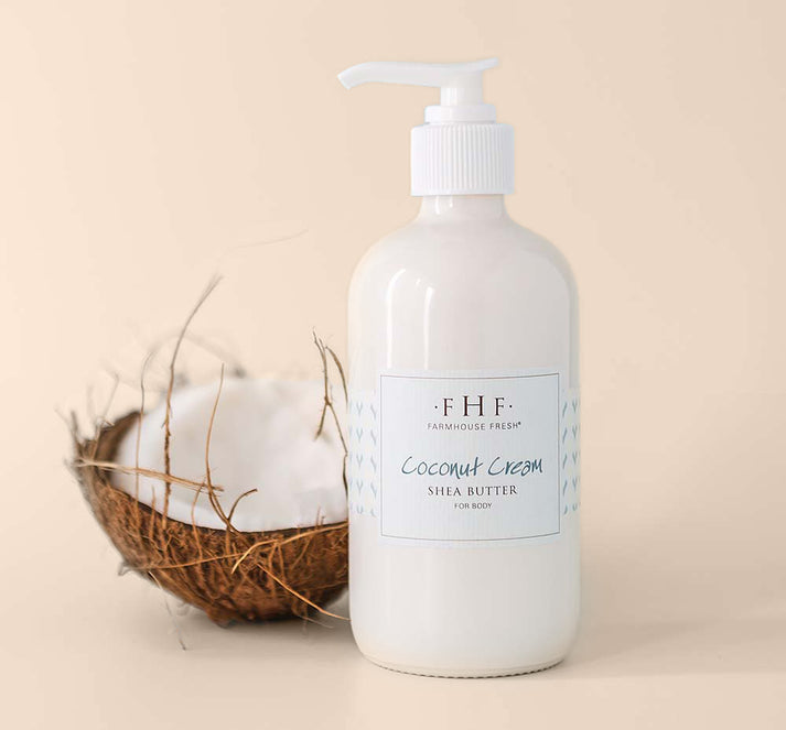 Coconut Cream Shea Butter Lotion by FHF FARMHOUSE FRESH - Non-toxic, STOP rated product free from harmful chemicals
