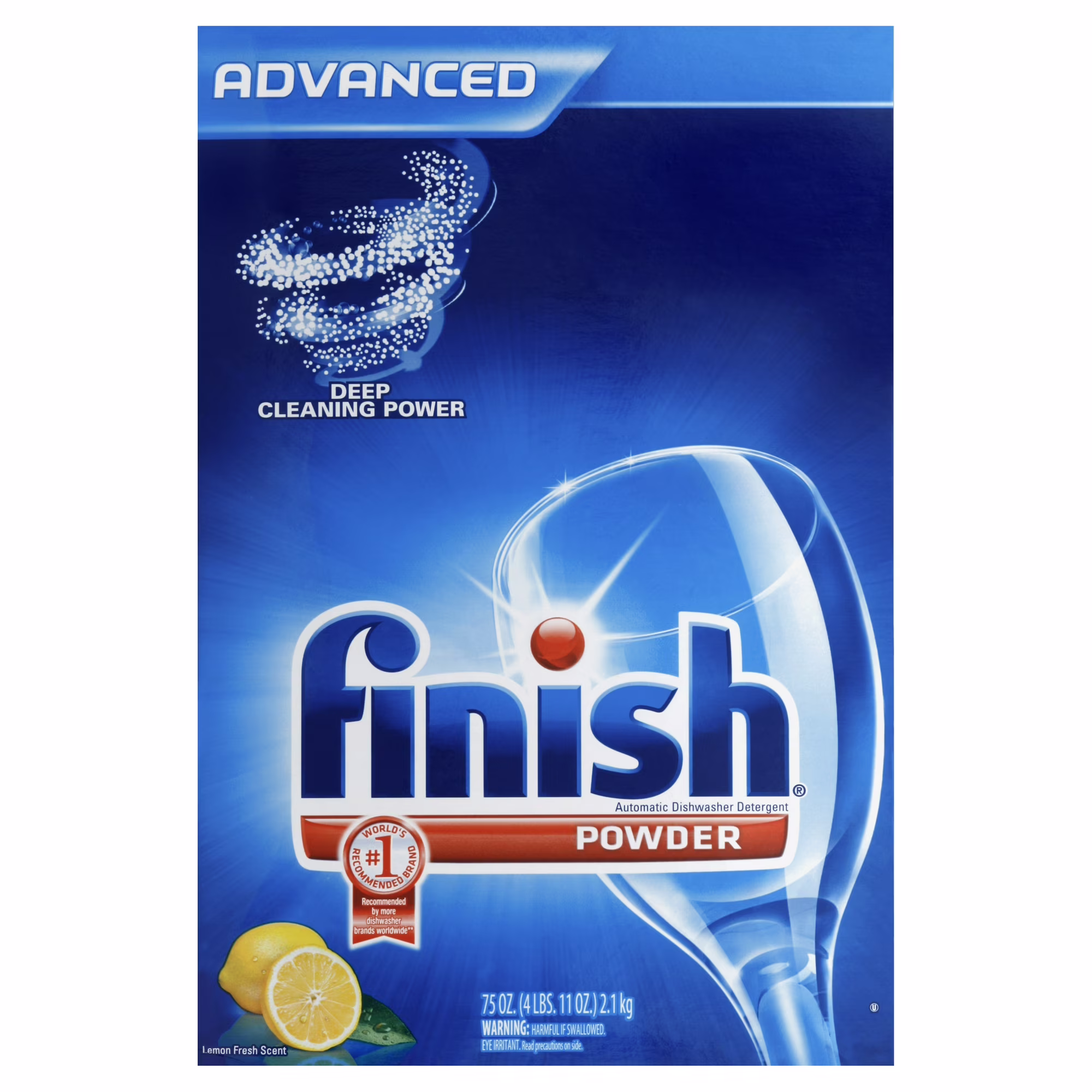 Advanced Powder Dishwasher Detergent - Lemon Fresh by finish - Non-toxic, STOP rated product free from harmful chemicals