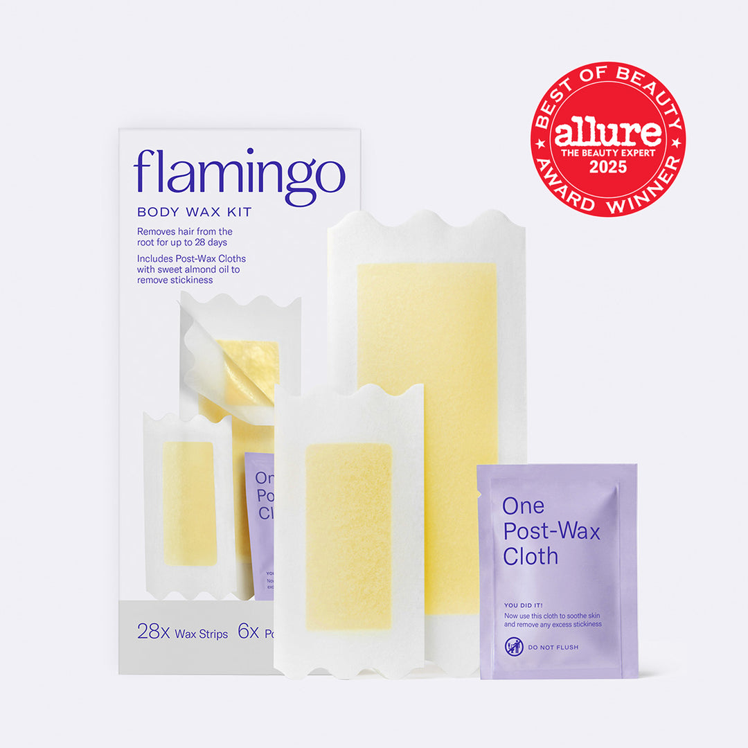 Body Wax Kit by flamingo - Non-toxic Shaving product rated SLOW by Million Marker, free from BPA, phthalates, and parabens