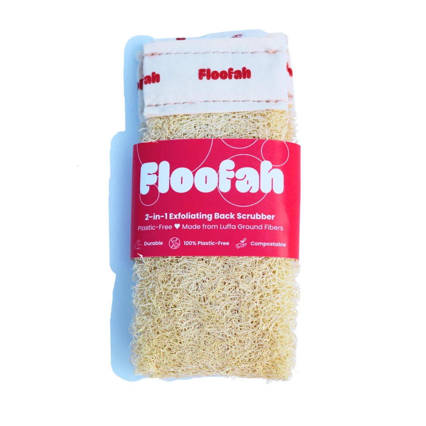 2-in-1 Exfoliating Back Scrubber by Floofah - Non-toxic, GO rated product free from harmful chemicals