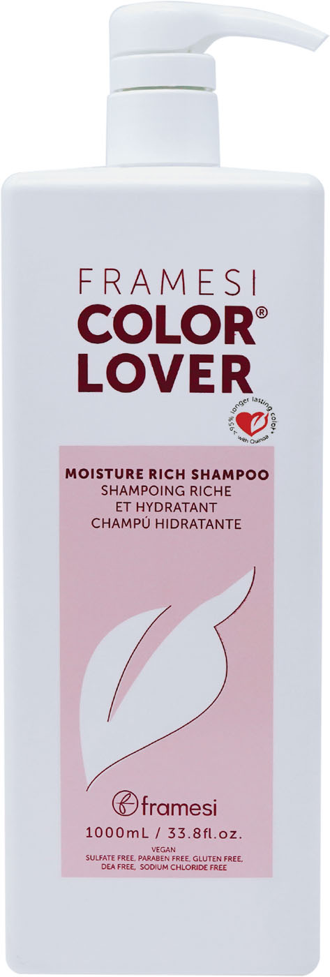 Color Lover Moisture Rich Shampoo by FRAMESI - Non-toxic Shampoos + Conditioners product rated STOP by Million Marker, free from BPA, phthalates, and parabens