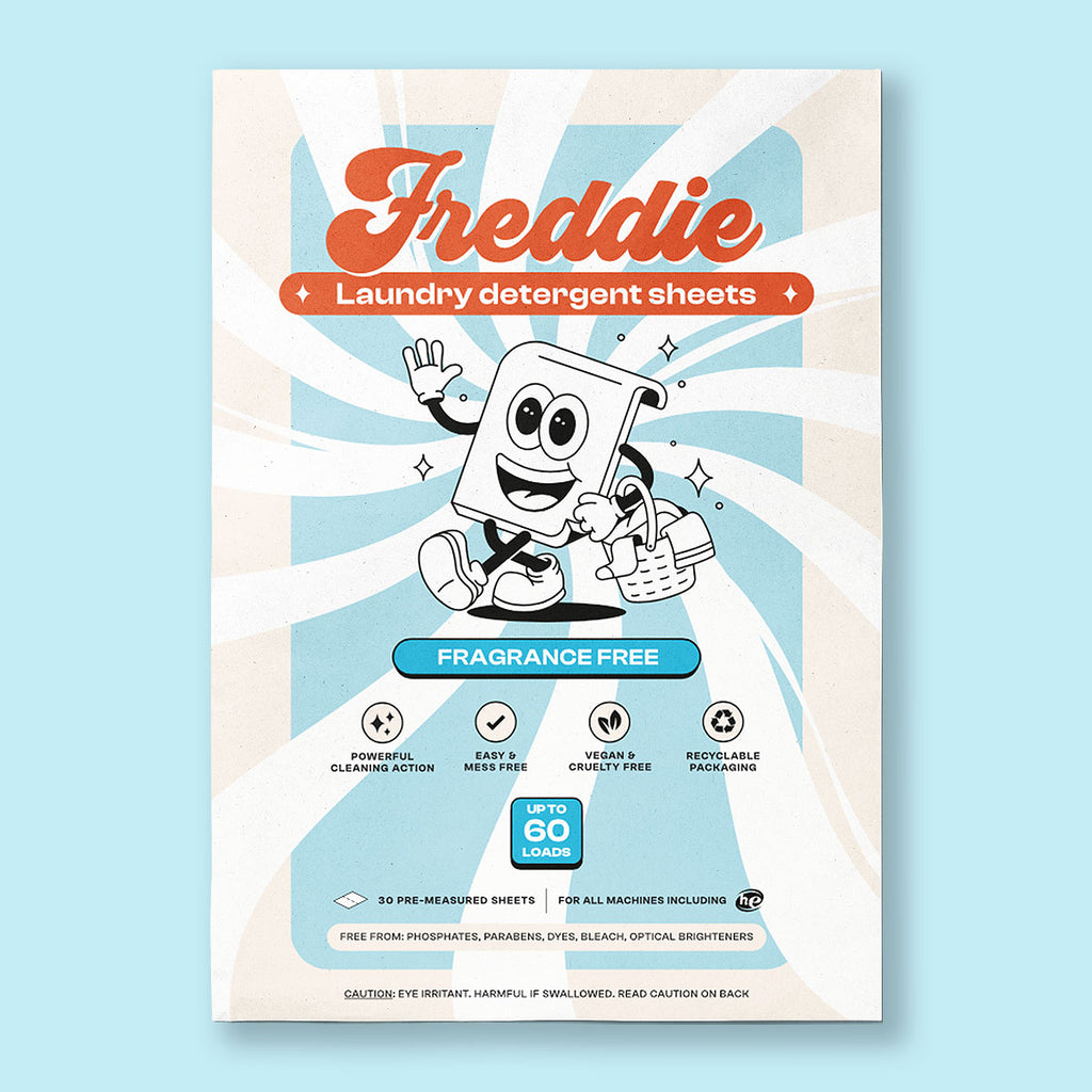 Laundry Detergent Sheets – Fragrance Free by Freddie - Non-toxic Laundry product rated STOP by Million Marker, free from BPA, phthalates, and parabens