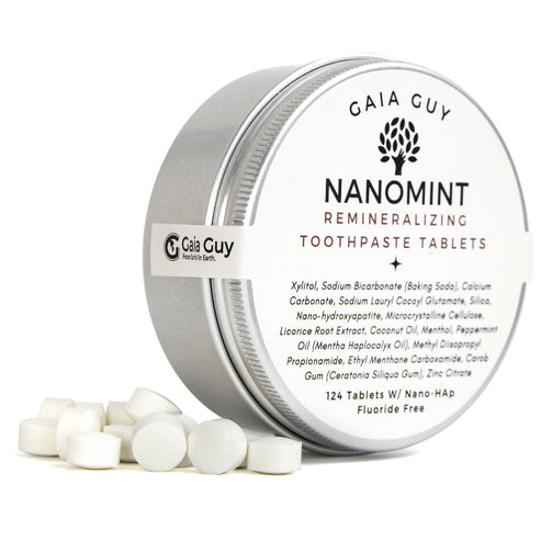 Remineralizing Toothpaste Tablets – Nanomint by Gaia Guy - Non-toxic Oral Care product rated GO by Million Marker, free from BPA, phthalates, and parabens