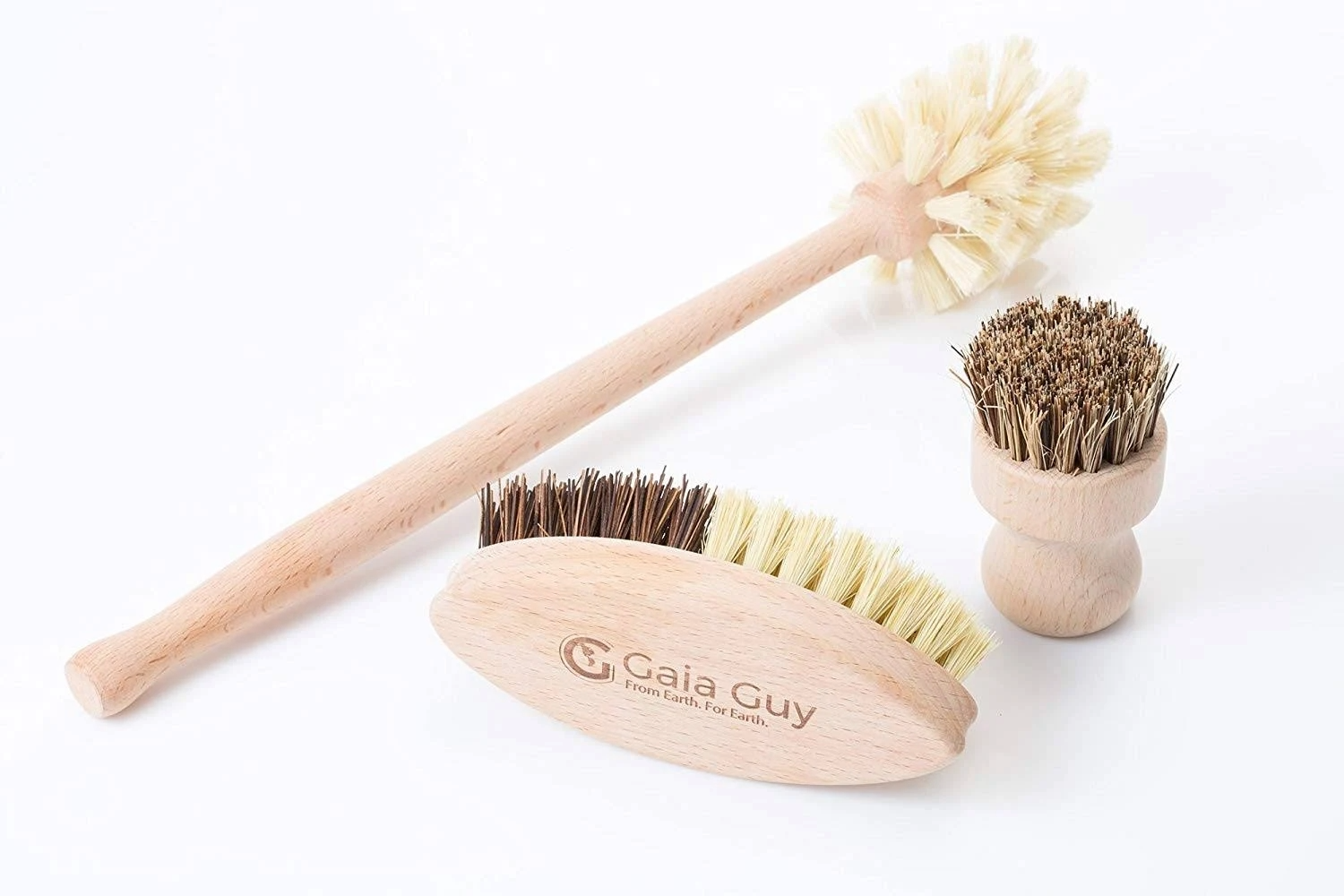 Gaia Guy Wood and Tampico Bottle Brush