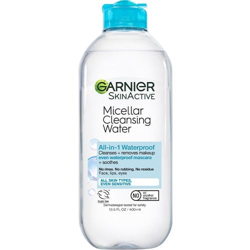 Skin Active Micellar Cleansing Water All-in-1 Waterproof Makeup Remover by GARNIER - Non-toxic Facial Care product rated STOP by Million Marker, free from BPA, phthalates, and parabens
