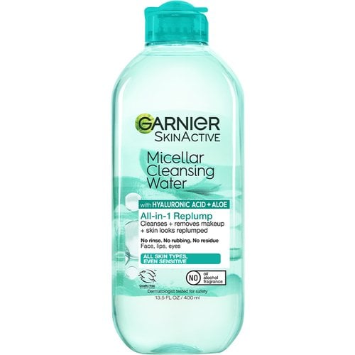 Skin Active Micellar Replumping Hyaluronic Acid Micellar Water by GARNIER - Non-toxic Facial Care product rated STOP by Million Marker, free from BPA, phthalates, and parabens
