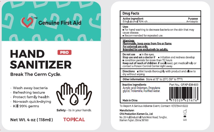 Hand Sanitizer by Genuine First Aid - Non-toxic Soaps + Body Washes product rated STOP by Million Marker, free from BPA, phthalates, and parabens