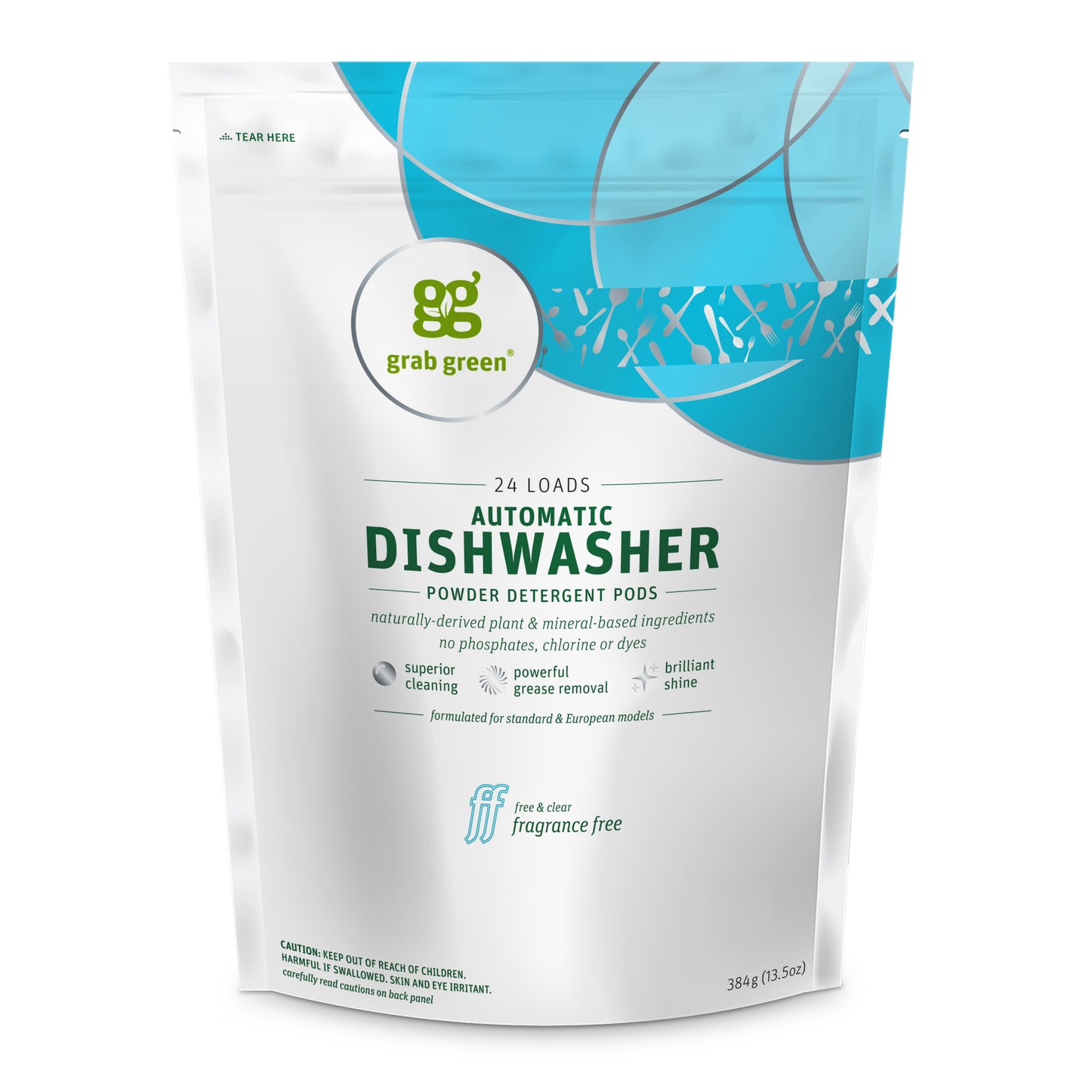 Automatic Dishwashing Detergent Pods - Fragrance Free by gg grab green - Non-toxic, SLOW rated product free from harmful chemicals