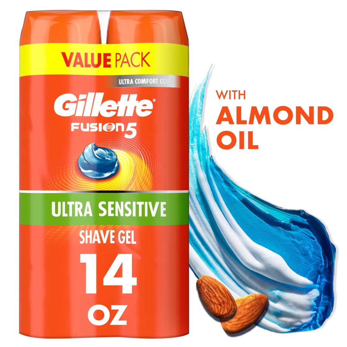 Fusion 5 Ultra Sensitive Shave Gel by Gillette - Non-toxic, STOP rated product free from harmful chemicals