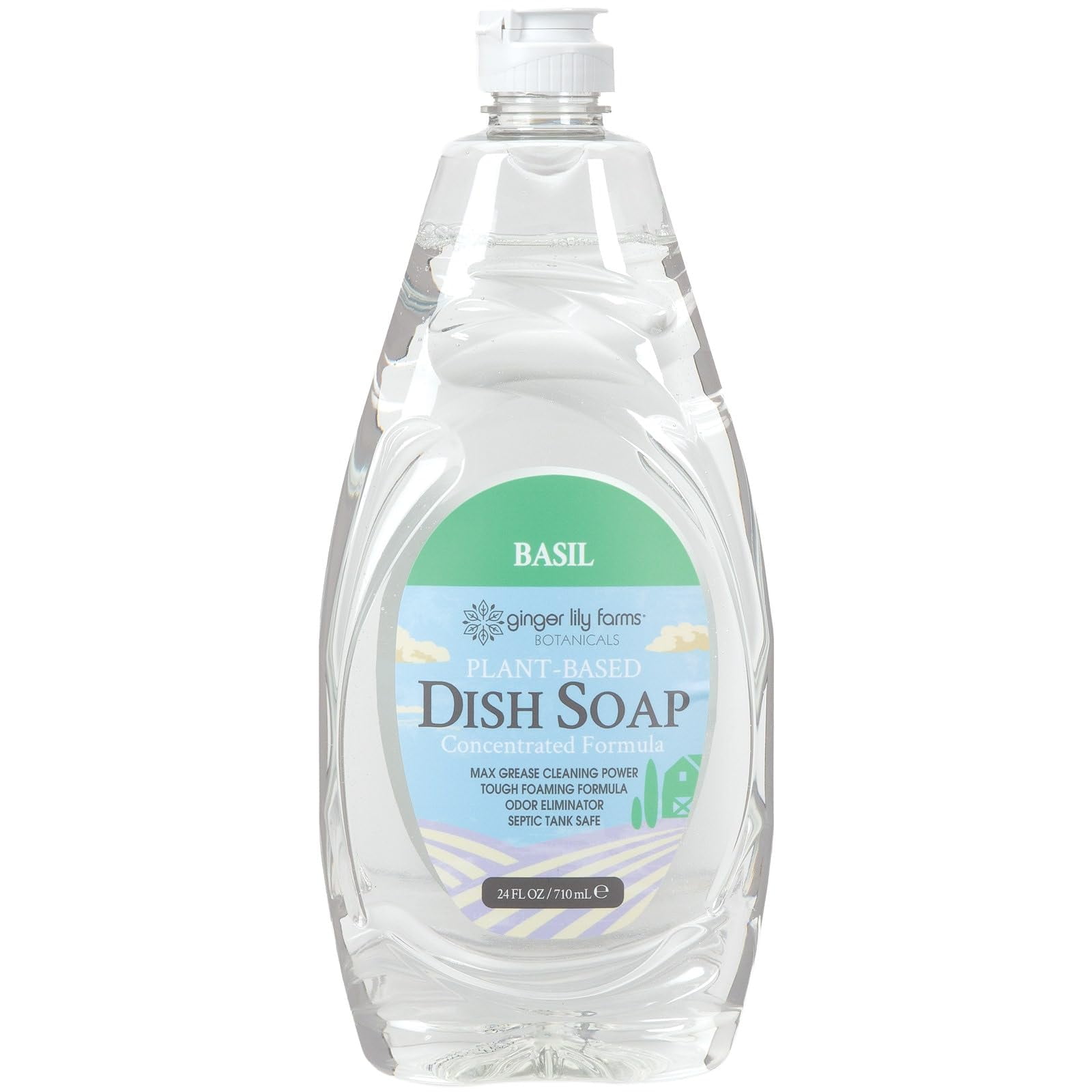 Plant-Based Dish Soap Concentrated Formula – Basil by ginger lily farms - Non-toxic Dish Soap + Detergent product rated STOP by Million Marker, free from BPA, phthalates, and parabens