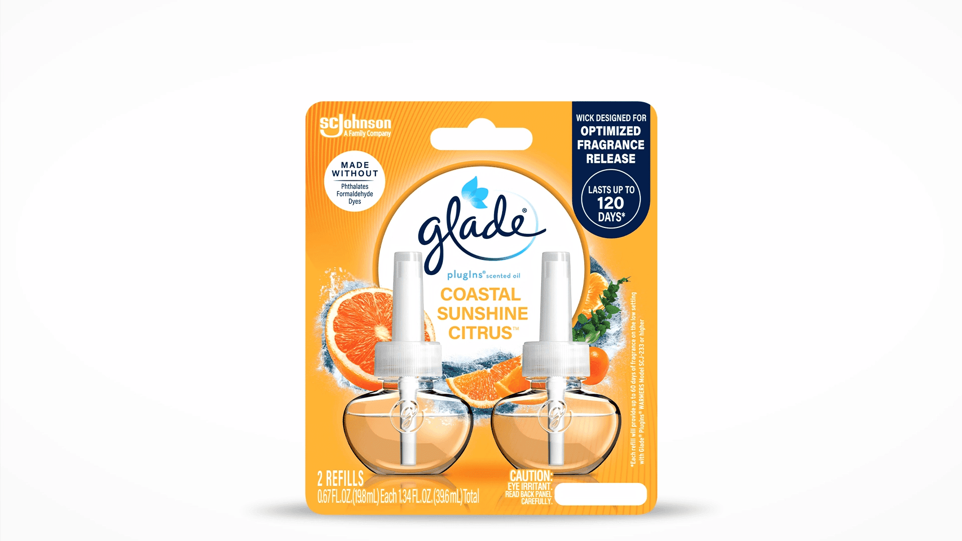 Plug In Scented Oil - Coastal Sunshine Citrus by glade - Non-toxic, STOP rated product free from harmful chemicals