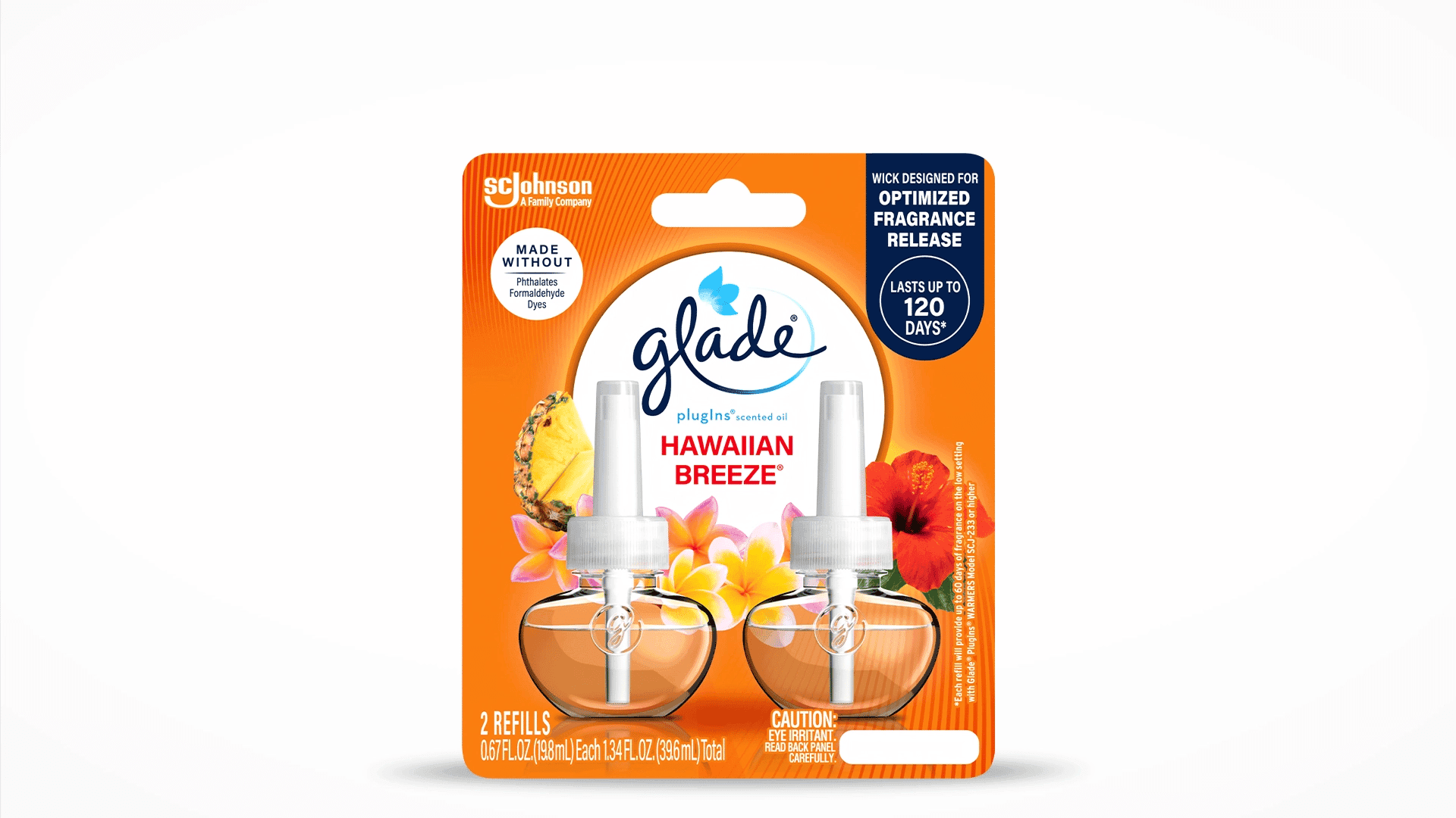 Plug In Scented Oil - Hawaiian Breeze by glade - Non-toxic Air Fresheners product rated STOP by Million Marker, free from BPA, phthalates, and parabens