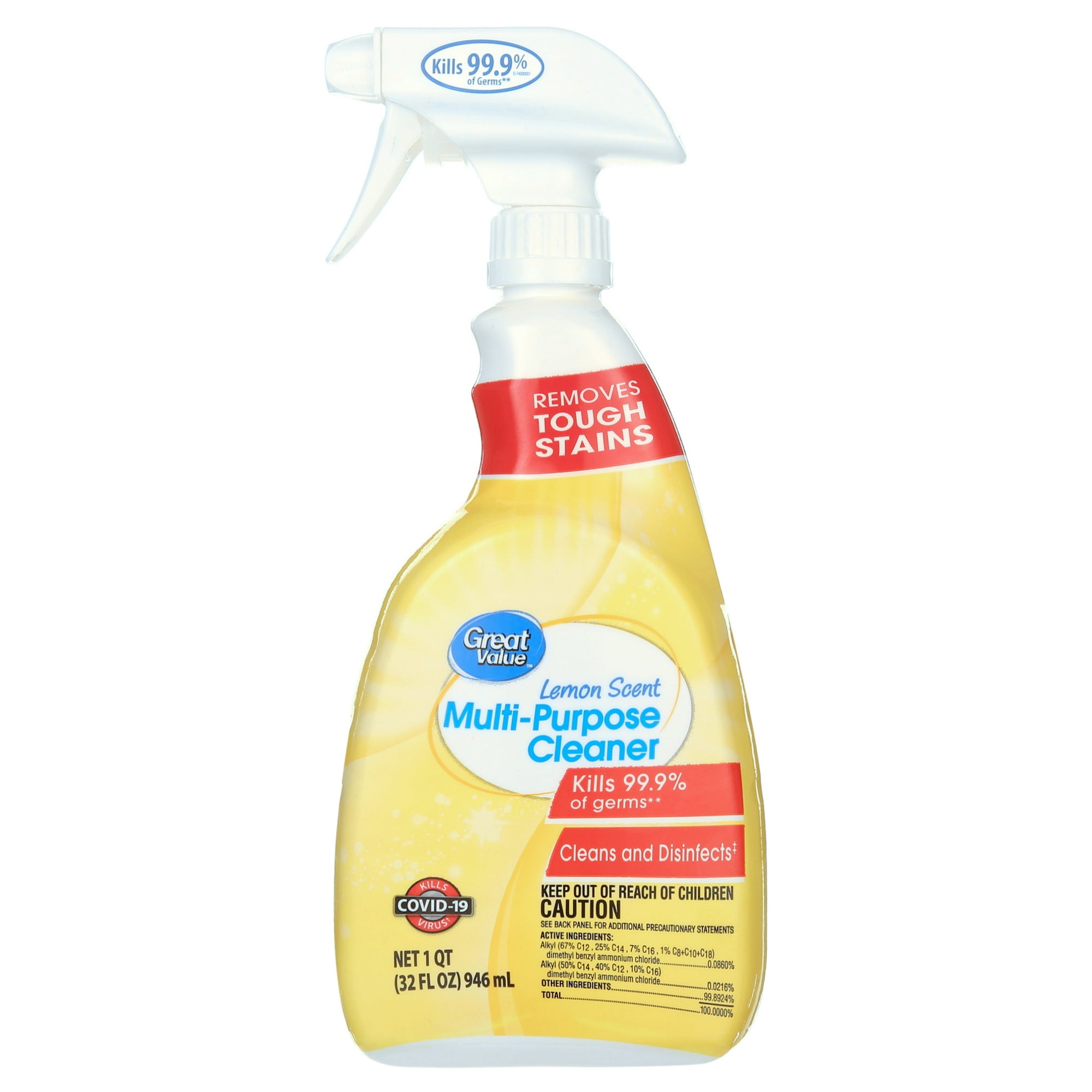 All Purpose Cleaner - Lemon Scent by Great Value - Non-toxic, STOP rated product free from harmful chemicals