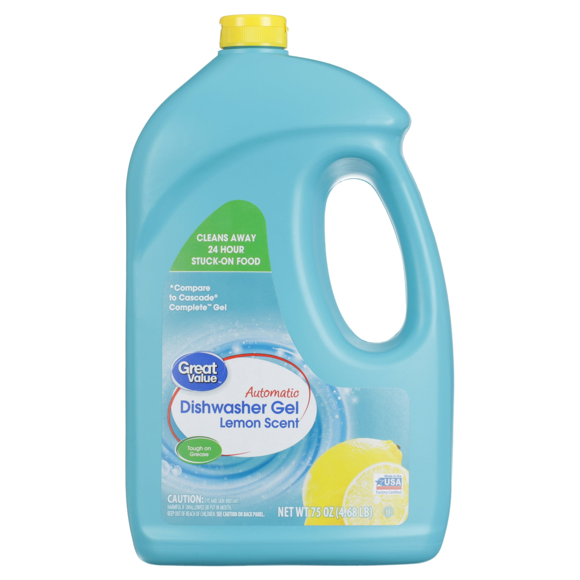Automatic Dishwasher Gel - Lemon Scent by Great Value - Non-toxic Dish Soap + Detergent product rated STOP by Million Marker, free from BPA, phthalates, and parabens