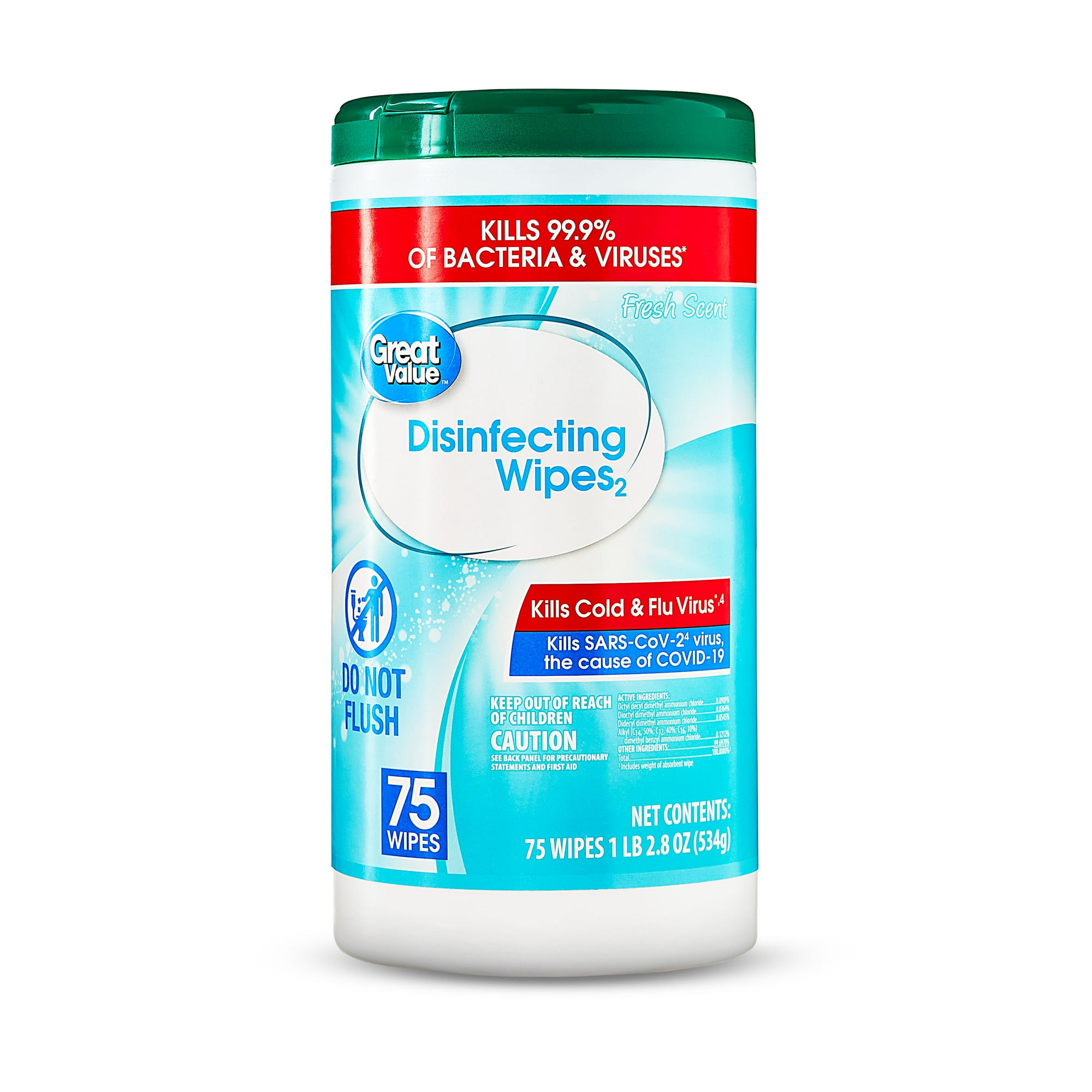 Disinfecting Wipes - Fresh Scent by Great Value - Non-toxic, STOP rated product free from harmful chemicals