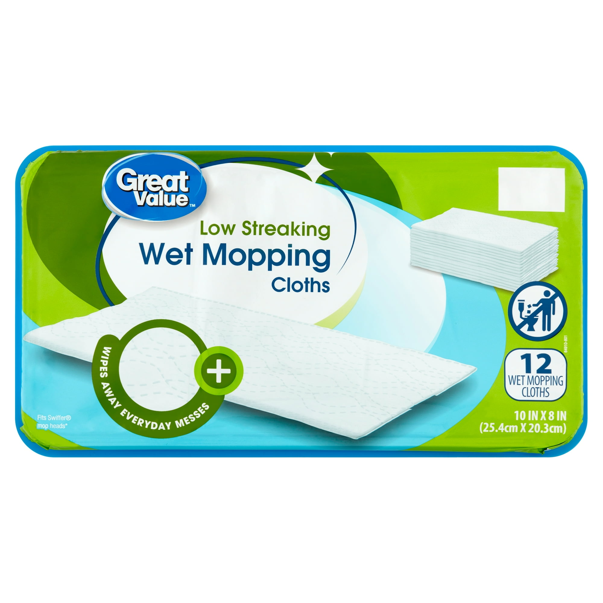 Low Streaking Wet Mopping Cloths by Great Value - Non-toxic, STOP rated product free from harmful chemicals