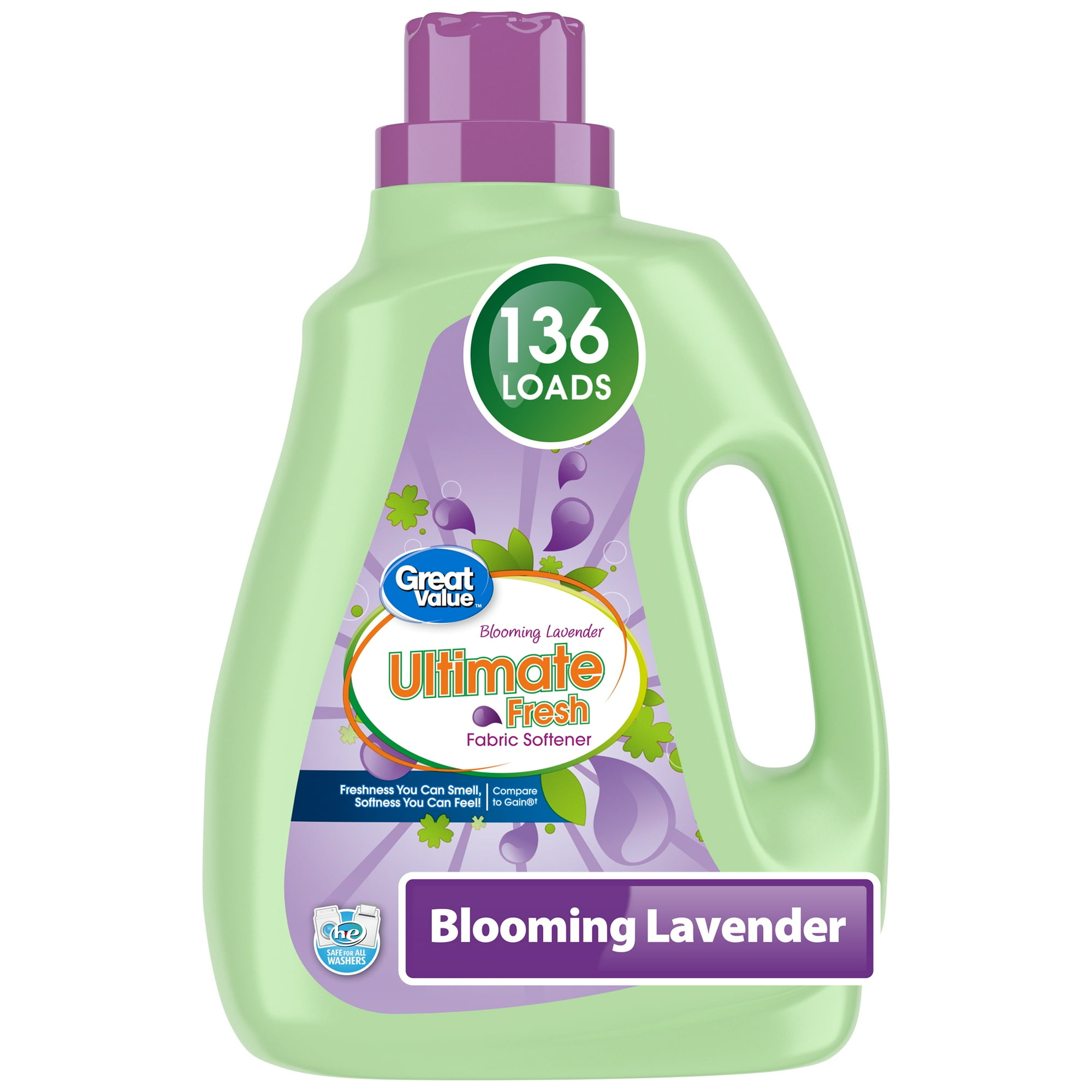 Ultimate Fresh Fabric Softener - Blooming Lavender by Great Value - Non-toxic Laundry product rated STOP by Million Marker, free from BPA, phthalates, and parabens