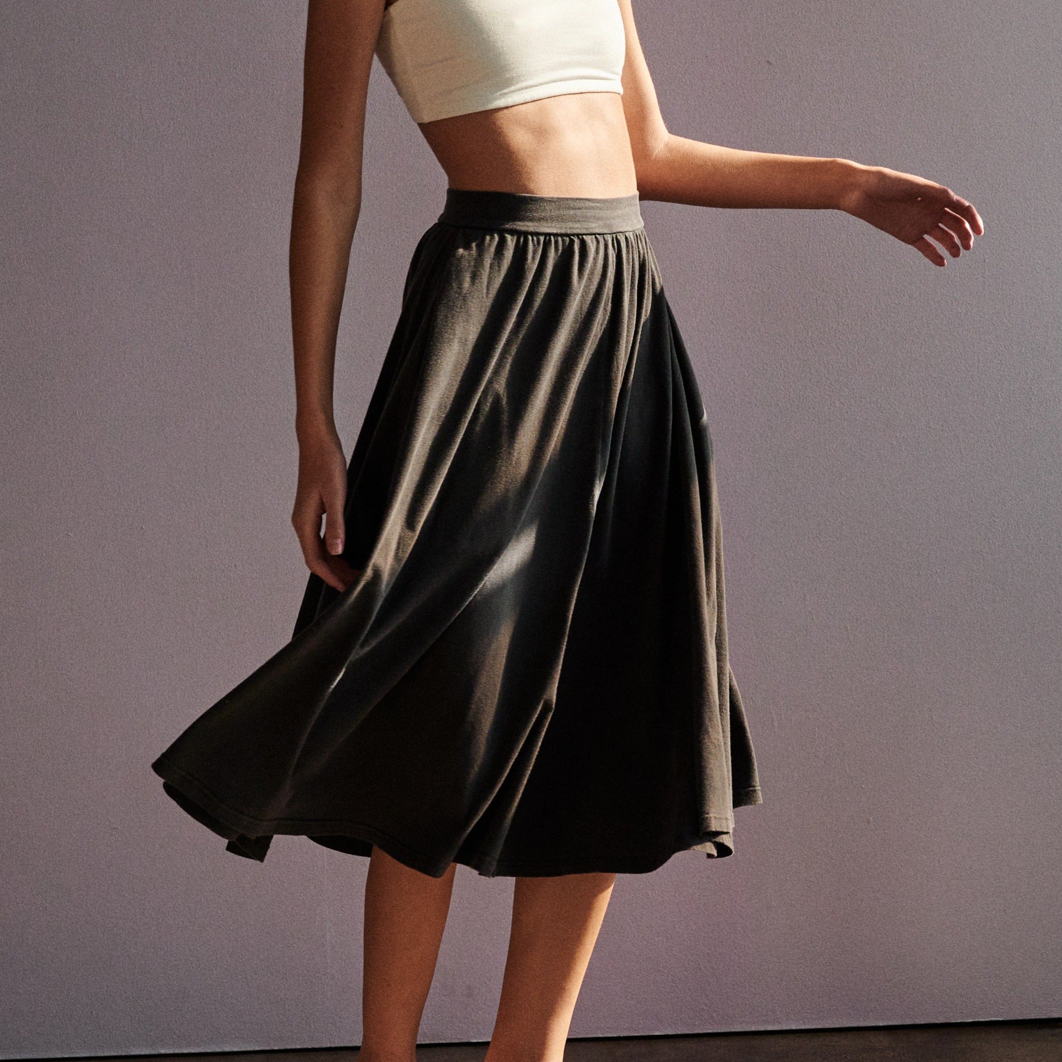 Madison Midi Skirt With Pockets by GROCERIES - Non-toxic Clothes product rated GO by Million Marker, free from BPA, phthalates, and parabens