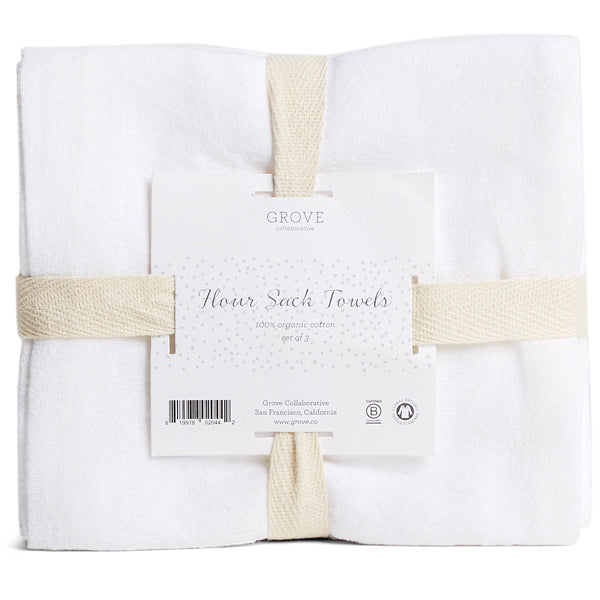 Organic Cotton Flour Sack Towels by Grove Co. - Non-toxic, GO rated product free from harmful chemicals