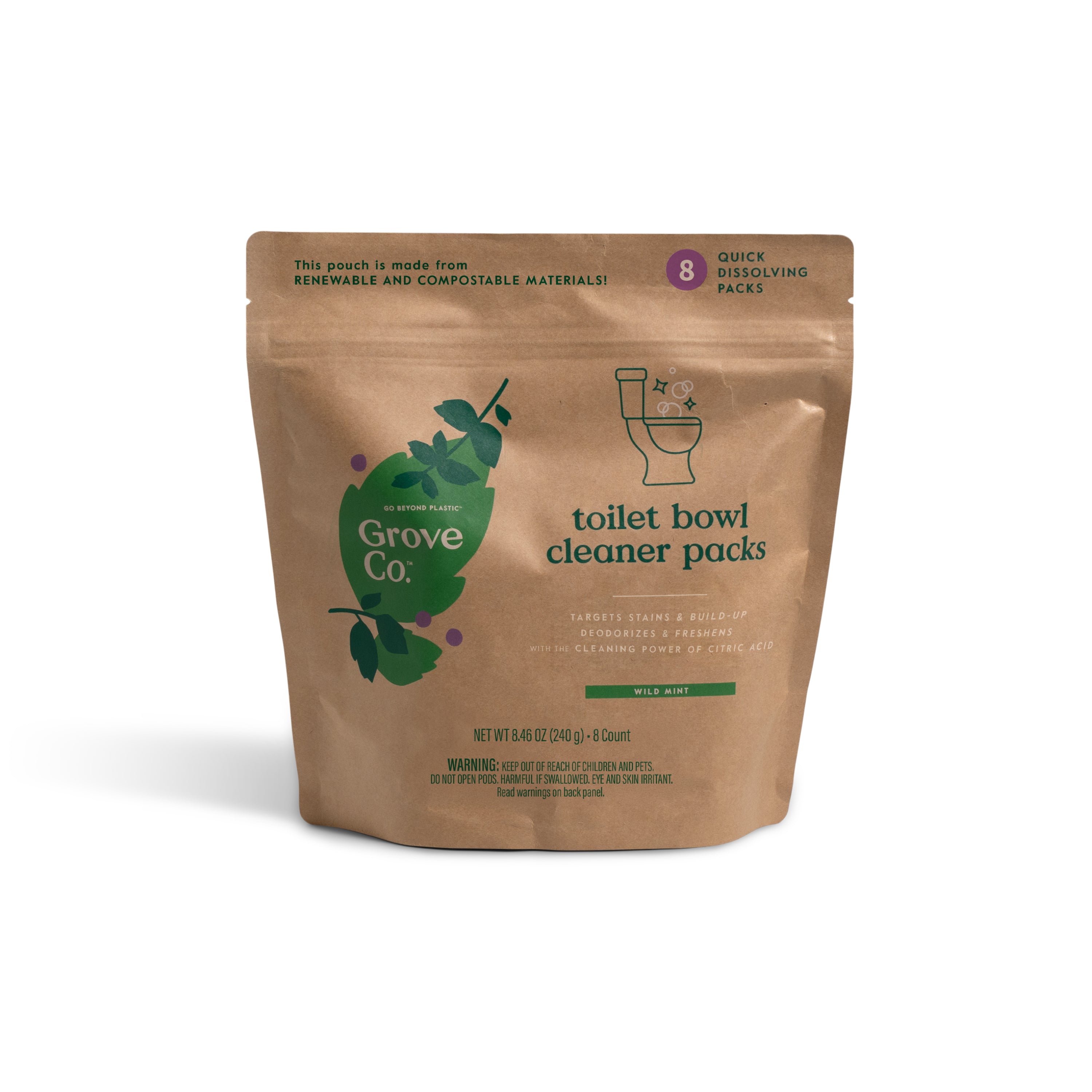 Toilet Bowl Cleaner Packs by Grove Co. - Non-toxic Household Cleaning Products product rated SLOW by Million Marker, free from BPA, phthalates, and parabens