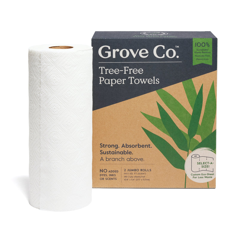 Tree-Free Paper Towels by Grove Co. - Non-toxic Paper Products + Alternatives product rated GO by Million Marker, free from BPA, phthalates, and parabens
