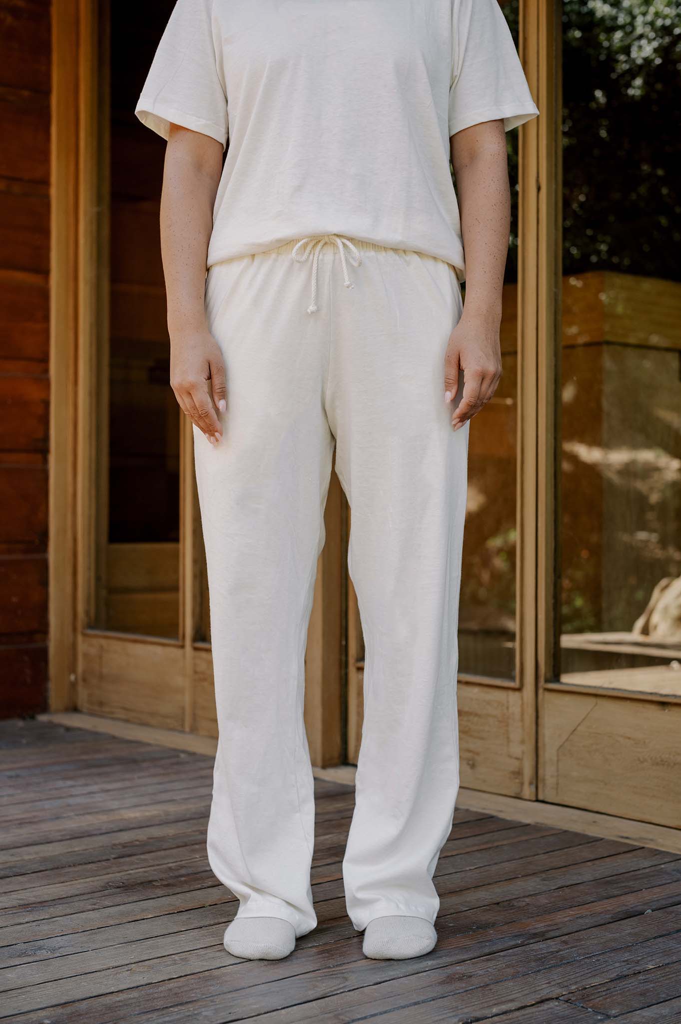 Women's Organic Straight Leg Lounge Pants in Natural by Harvest & Mill - Non-toxic, GO rated product free from harmful chemicals