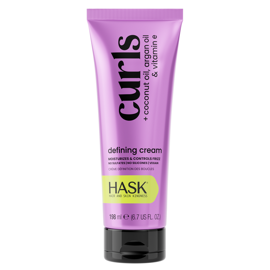 Curls + Coconut Oil, Argan Oil & Vitamin E Curl Cream by HASK HAIR AND SKIN KINDNESS - Non-toxic, STOP rated product free from harmful chemicals