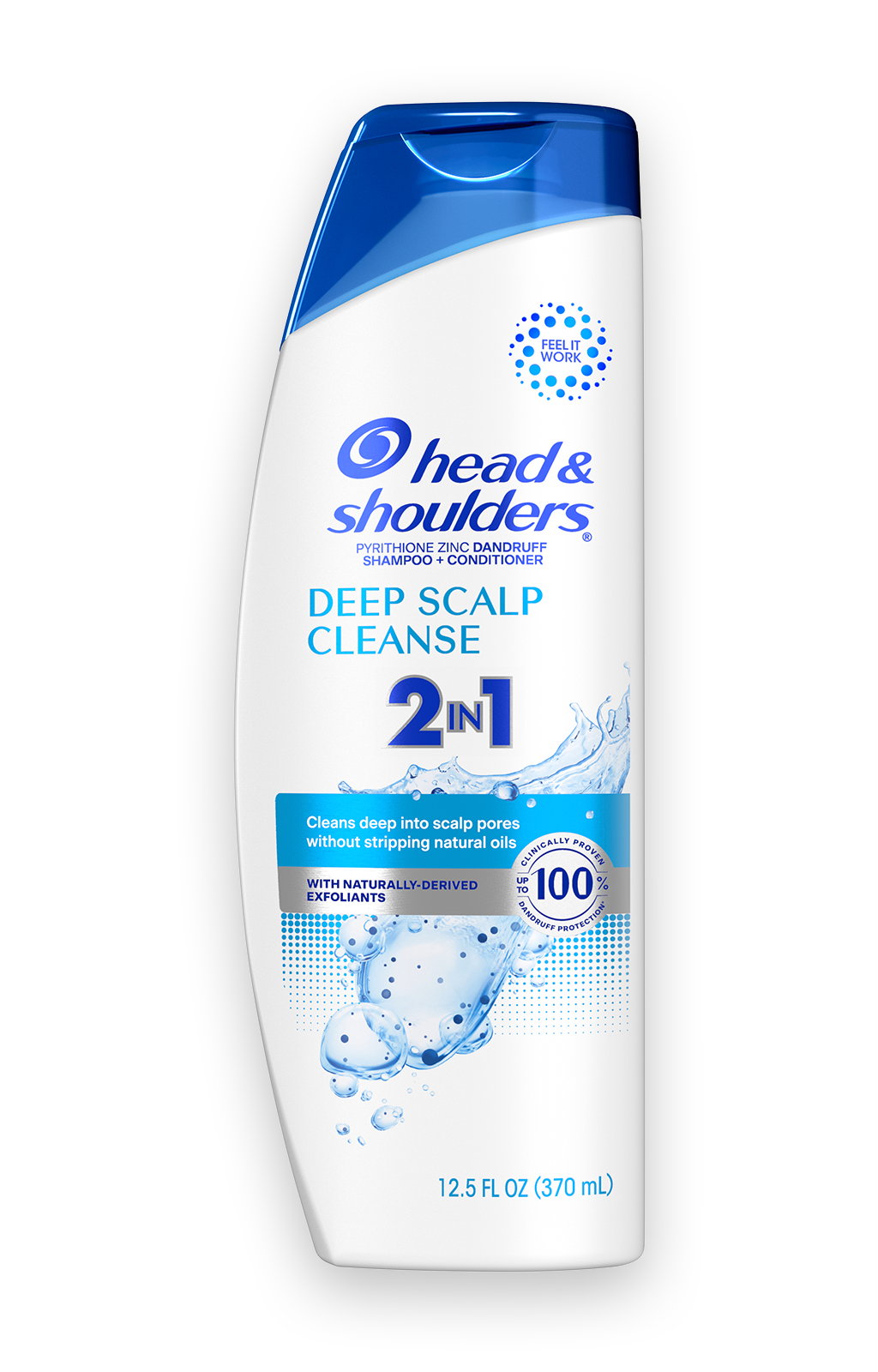 Pyrithione Zinc Dandruff 2In1 Shampoo + Conditioner - Deep Scalp Cleanse by head & shoulders - Non-toxic, STOP rated product free from harmful chemicals