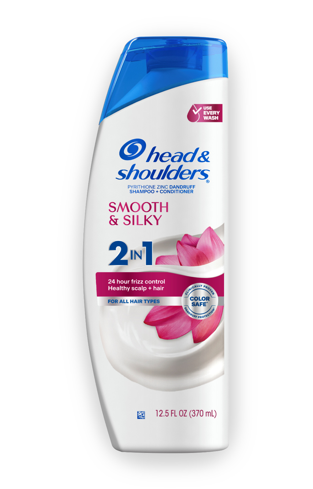 Pyrithione Zinc Dandruff 2In1 Shampoo + Conditioner - Smooth & Silky by head & shoulders - Non-toxic, STOP rated product free from harmful chemicals