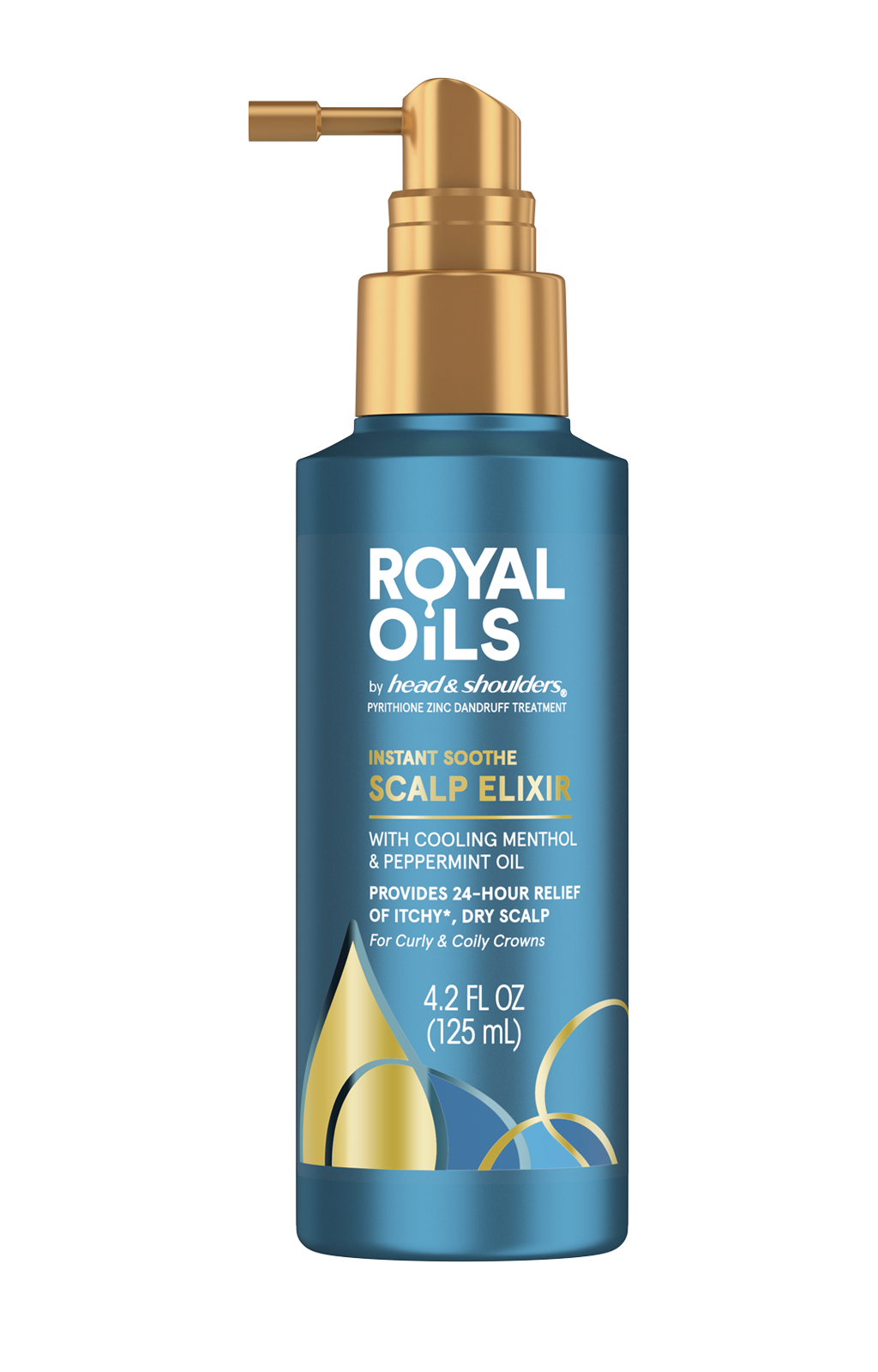 Royal Oils Pyrithione Zinc Dandruff Treatment Instant Soothe Scalp Elixir by head & shoulders - Non-toxic Hair Styling + Treatment product rated STOP by Million Marker, free from BPA, phthalates, and parabens