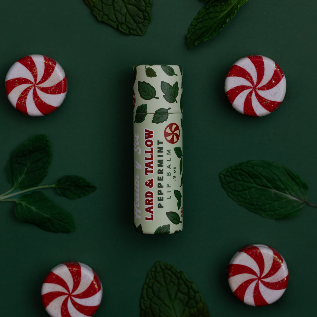 Lard & Tallow Lip Balm - Peppermint by Health Y SOL - Non-toxic Lip Balms product rated SLOW by Million Marker, free from BPA, phthalates, and parabens