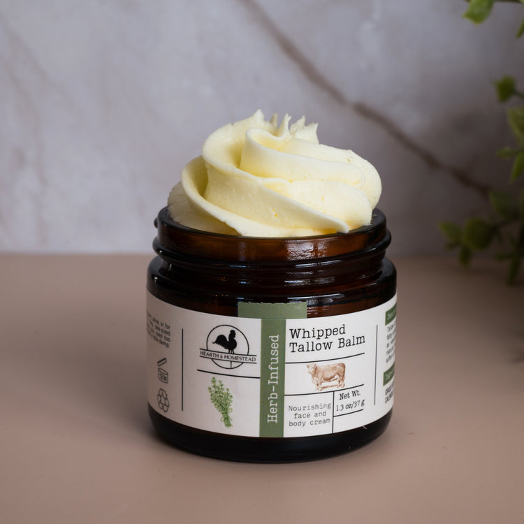 Handmade Whipped Tallow Balm by HEARTH & HOMESTEAD - Non-toxic Body Oils, Butters + Lotions product rated SLOW by Million Marker, free from BPA, phthalates, and parabens