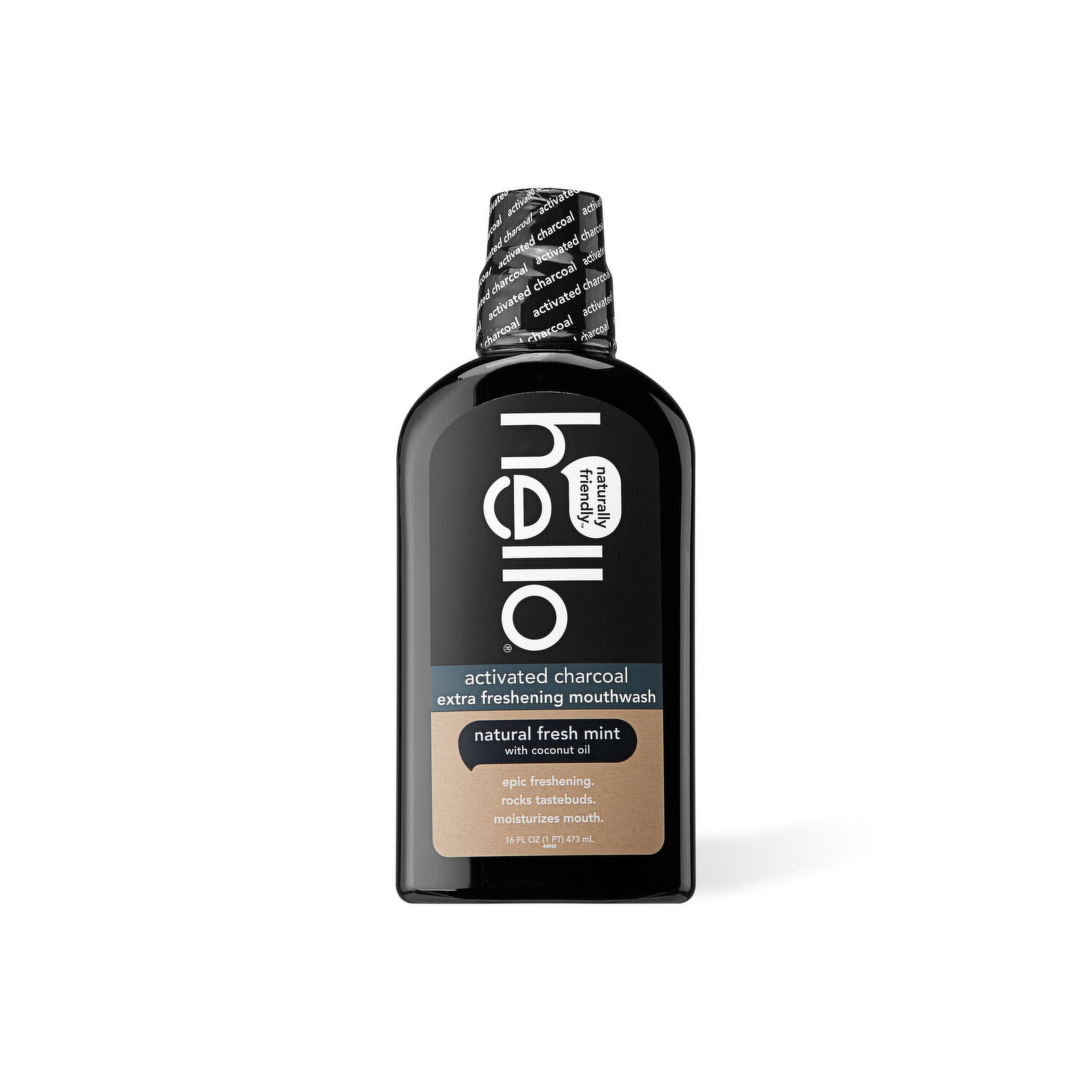 Activated Charcoal Mouthwash by Hello - Non-toxic Oral Care product rated GO by Million Marker, free from BPA, phthalates, and parabens