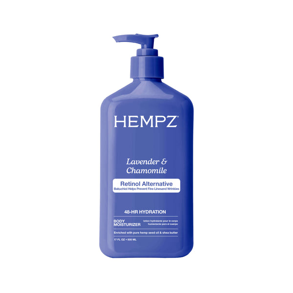 Lavender & Chamomile Moisturizing Body Lotion with Retinol Alternative by HempZ - Non-toxic, STOP rated product free from harmful chemicals