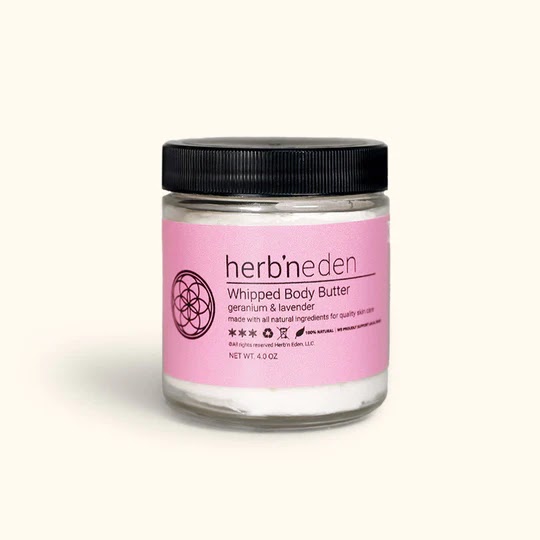 Lavender & Geranium Body Butter by Herb'N Eden - Non-toxic, SLOW rated product free from harmful chemicals