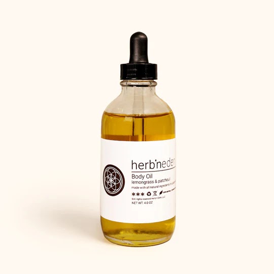 Lemongrass & Patchouli Body Oil by Herb'N Eden - Non-toxic Body Oils, Butters + lotions product rated SLOW by Million Marker, free from BPA, phthalates, and parabens