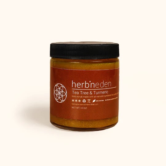 Tea Tree & Turmeric Body Scrub by Herb'N Eden - Non-toxic Body Oils, Butters + lotions product rated SLOW by Million Marker, free from BPA, phthalates, and parabens