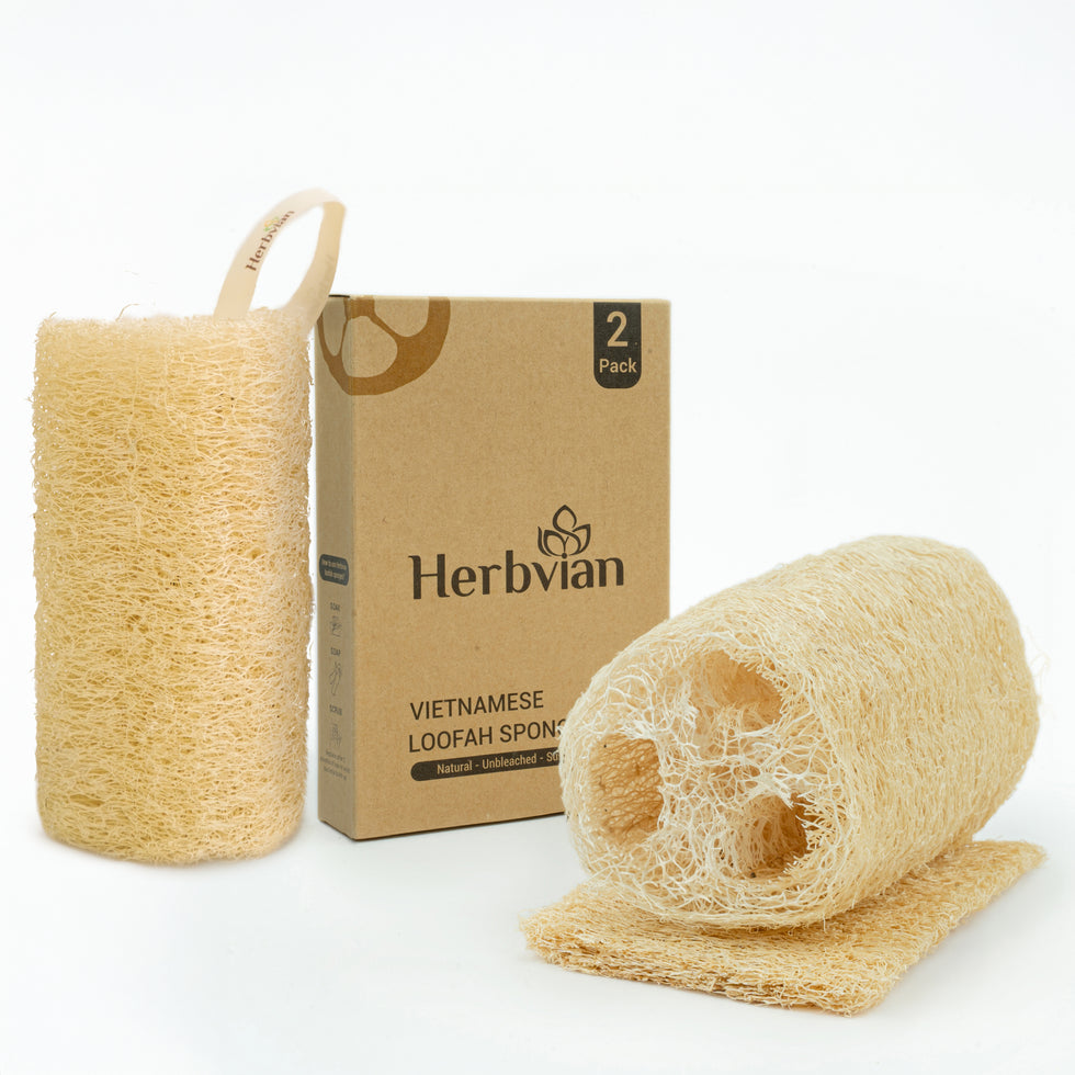 Multi-purpose Natural Whole Gourd Loofah by Herbvian - Non-toxic, GO rated product free from harmful chemicals