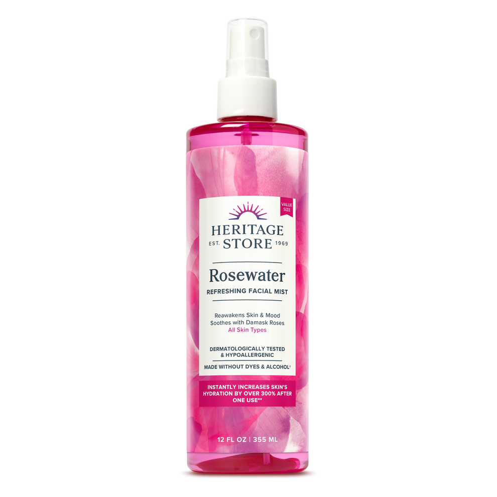 Rose Water Facial Mist by HERITAGE STORE - Non-toxic, GO rated product free from harmful chemicals