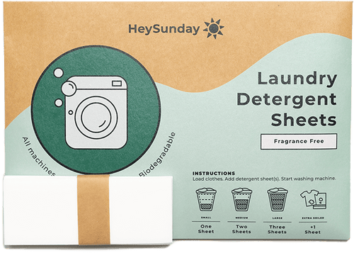 Laundry Detergent Sheets - Fragrance Free by HeySunday - Non-toxic, SLOW rated product free from harmful chemicals