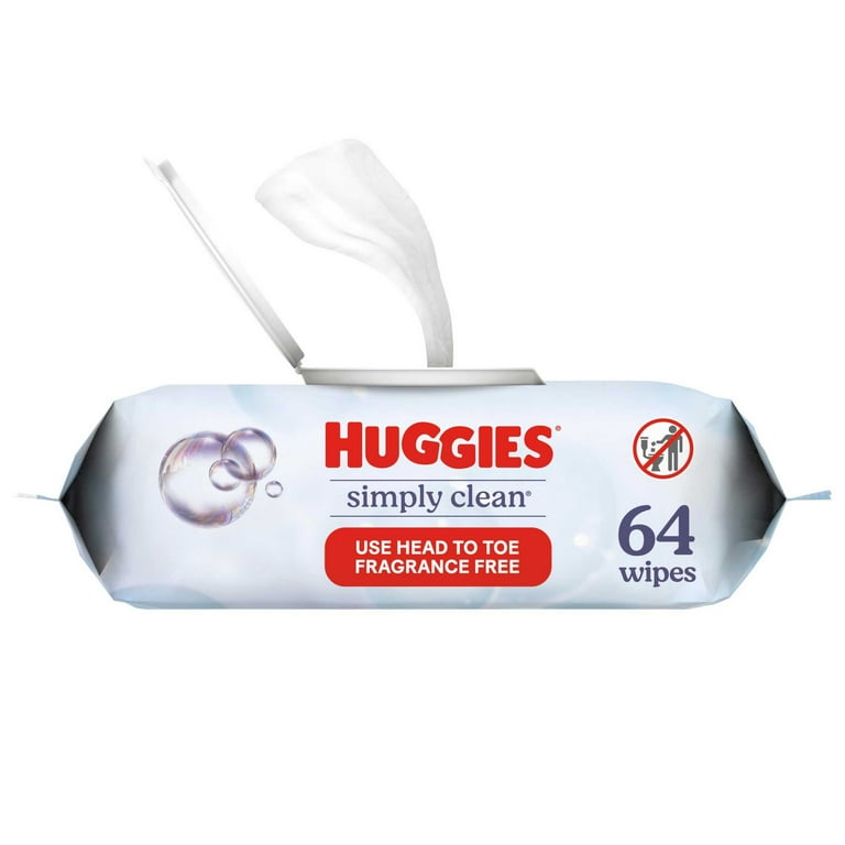 Simply Clean Baby Wipes - Fragrance Free by HUGGIES - Non-toxic, STOP rated product free from harmful chemicals