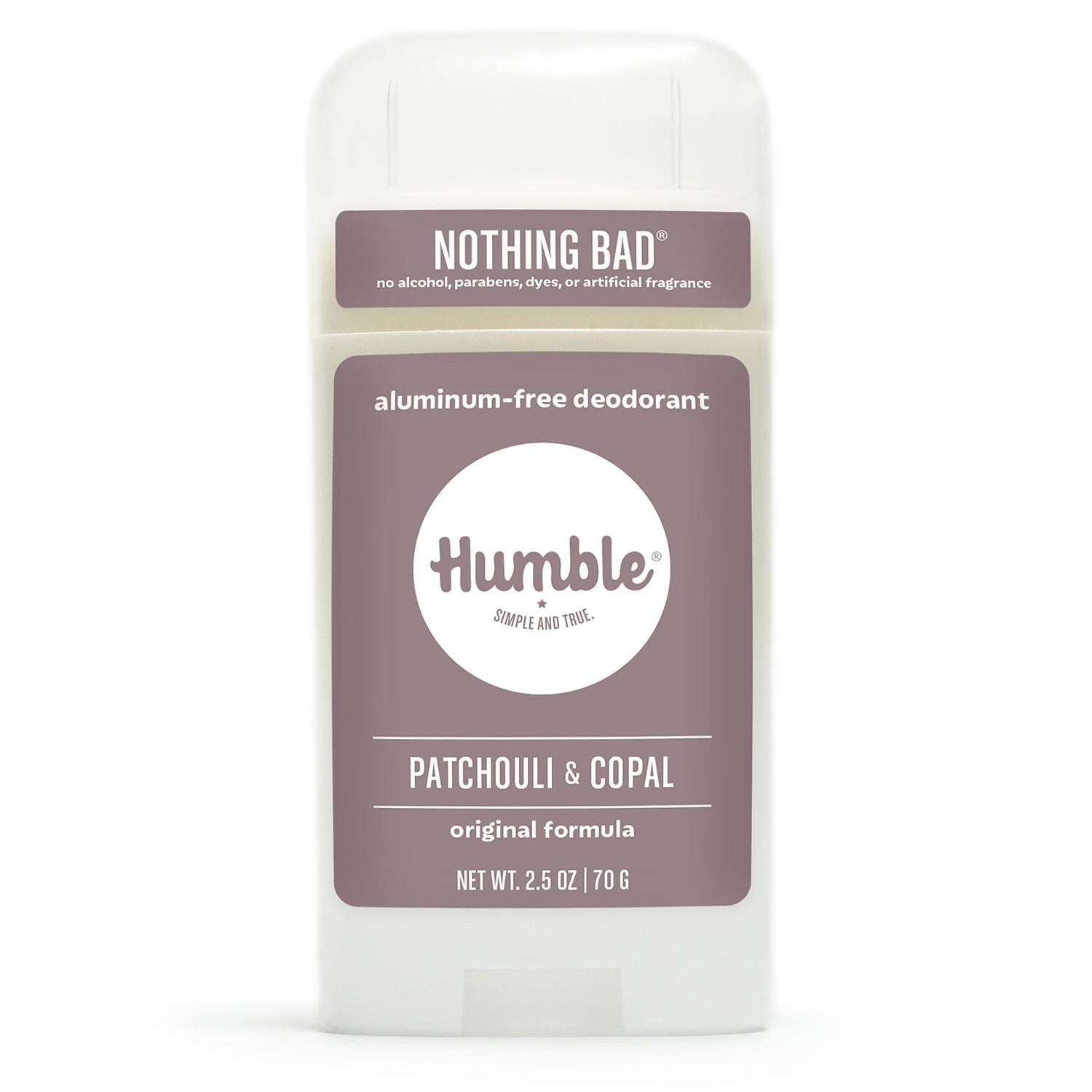 Aluminum Free Deodorant - Patchouli & Copal by Humble - Non-toxic, SLOW rated product free from harmful chemicals