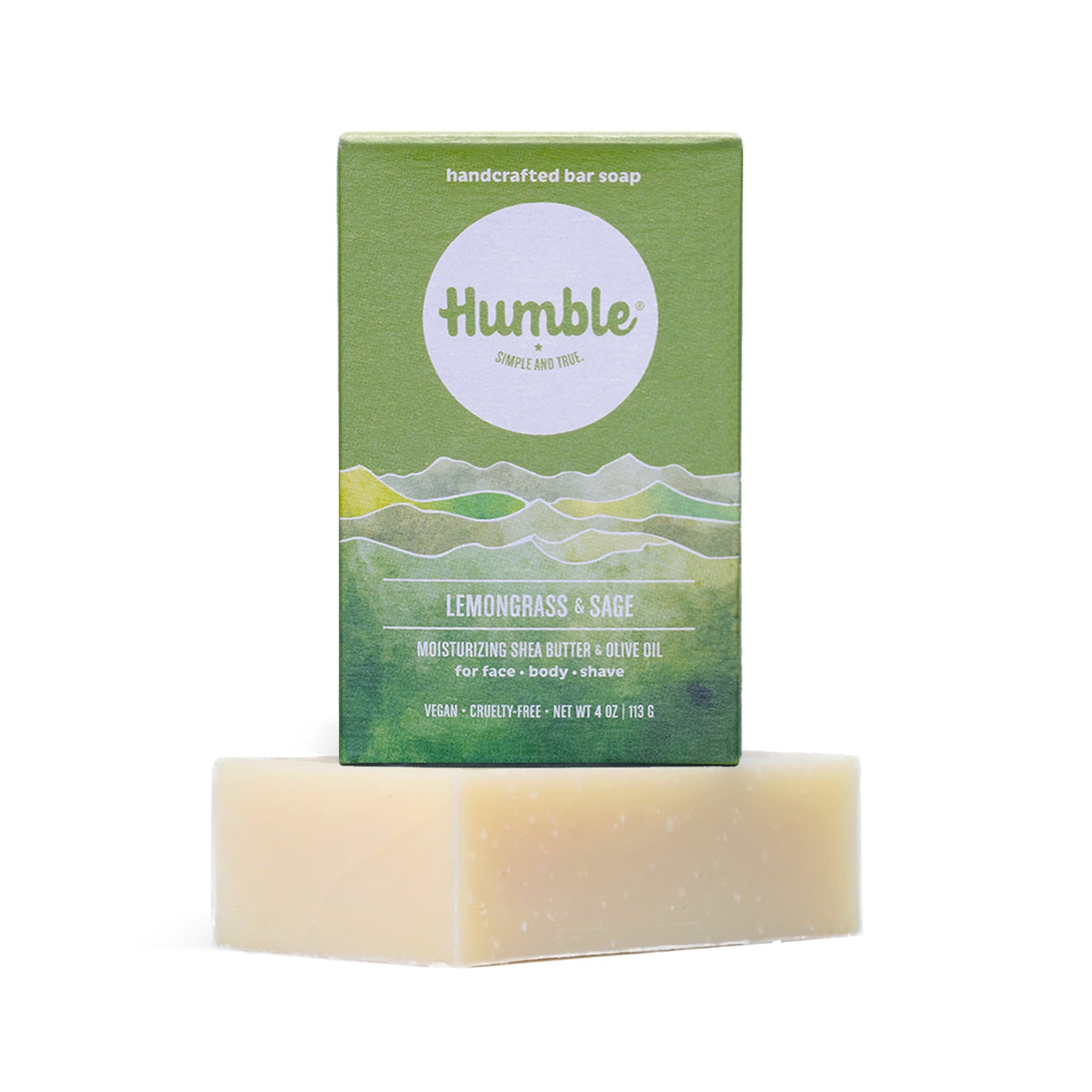 Moisturizing Bar Soap - Lemongrass & Sage by Humble - Non-toxic, SLOW rated product free from harmful chemicals