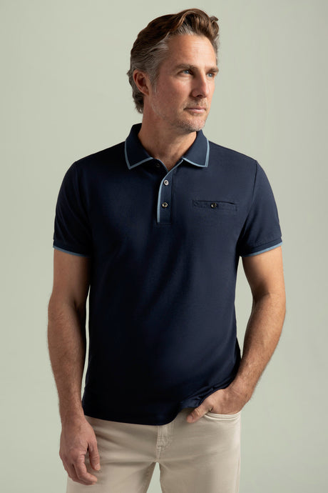 Oak Hill Tipped Slim Fit Micro-Pique Polo by HyperNatural - Non-toxic, SLOW rated product free from harmful chemicals