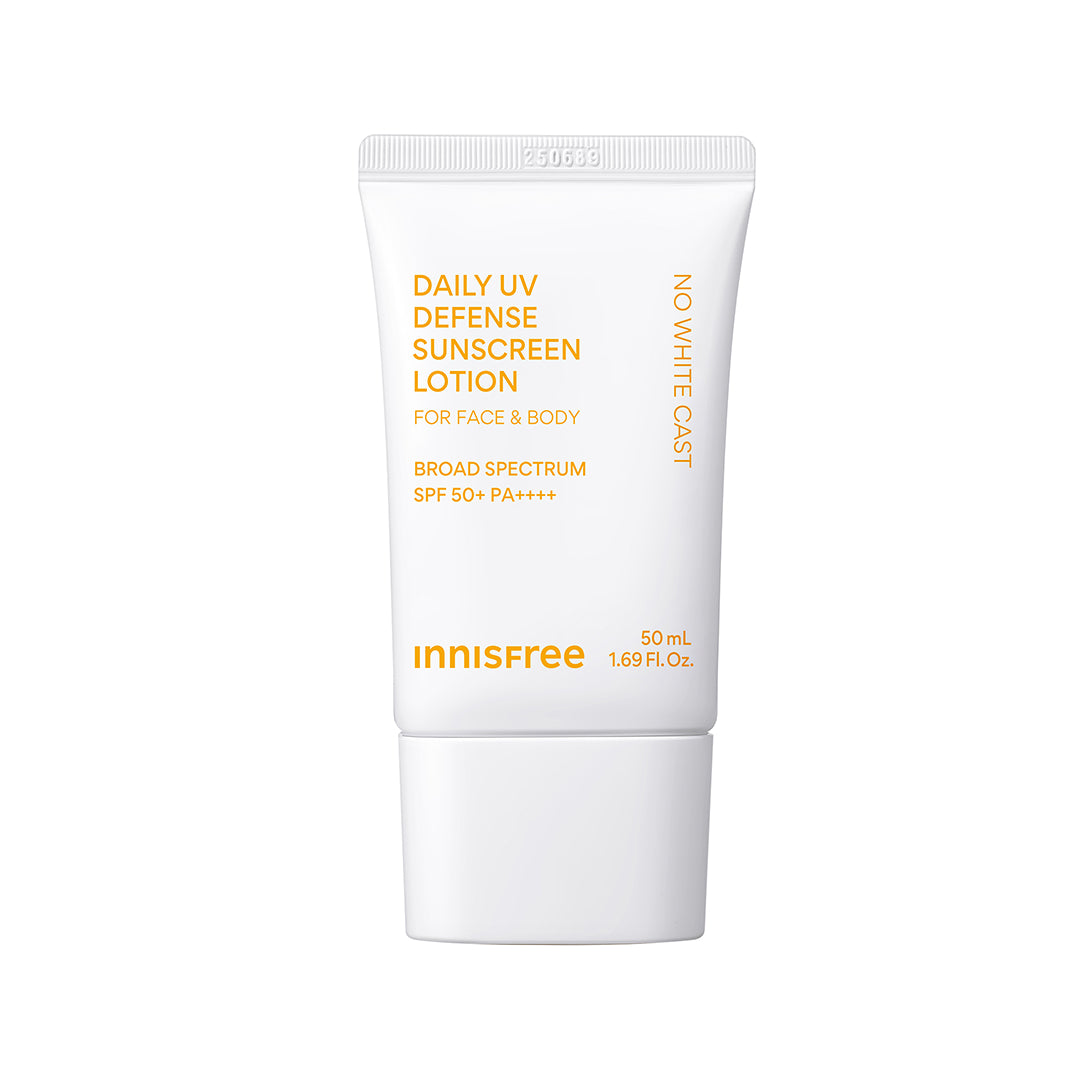 Daily UV Defense Sunscreen Lotion Broad Spectrum SPF 50+ PA++++ by InnisFree - Non-toxic, STOP rated product free from harmful chemicals