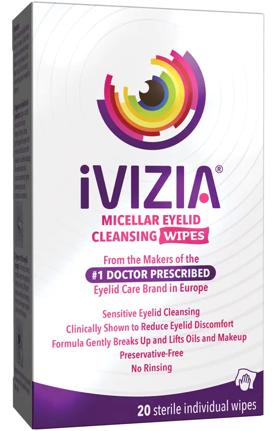 Micellar Eyelid Cleansing Wipes by iVIZIA - Non-toxic, STOP rated product free from harmful chemicals